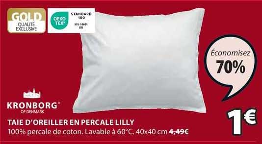 kronborg taie d'oreiller en percale lilly