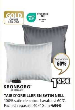 kronborg taie d'oreiller en satin nell
