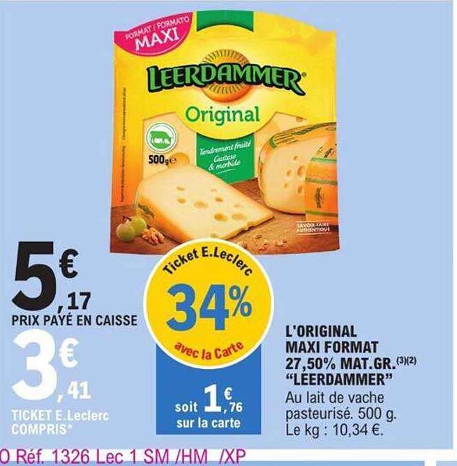 l'original maxi format 27,50% mat.gr. "leerdammer"