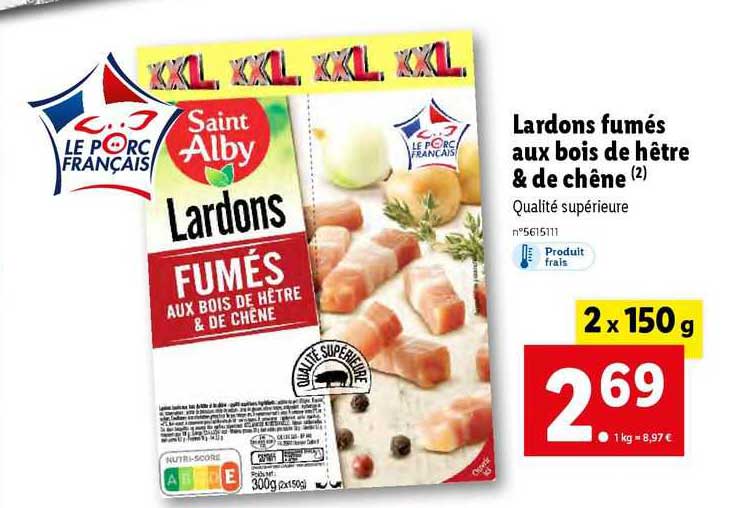 lardons fumés aux bois de hêtre & de chêne saint alby