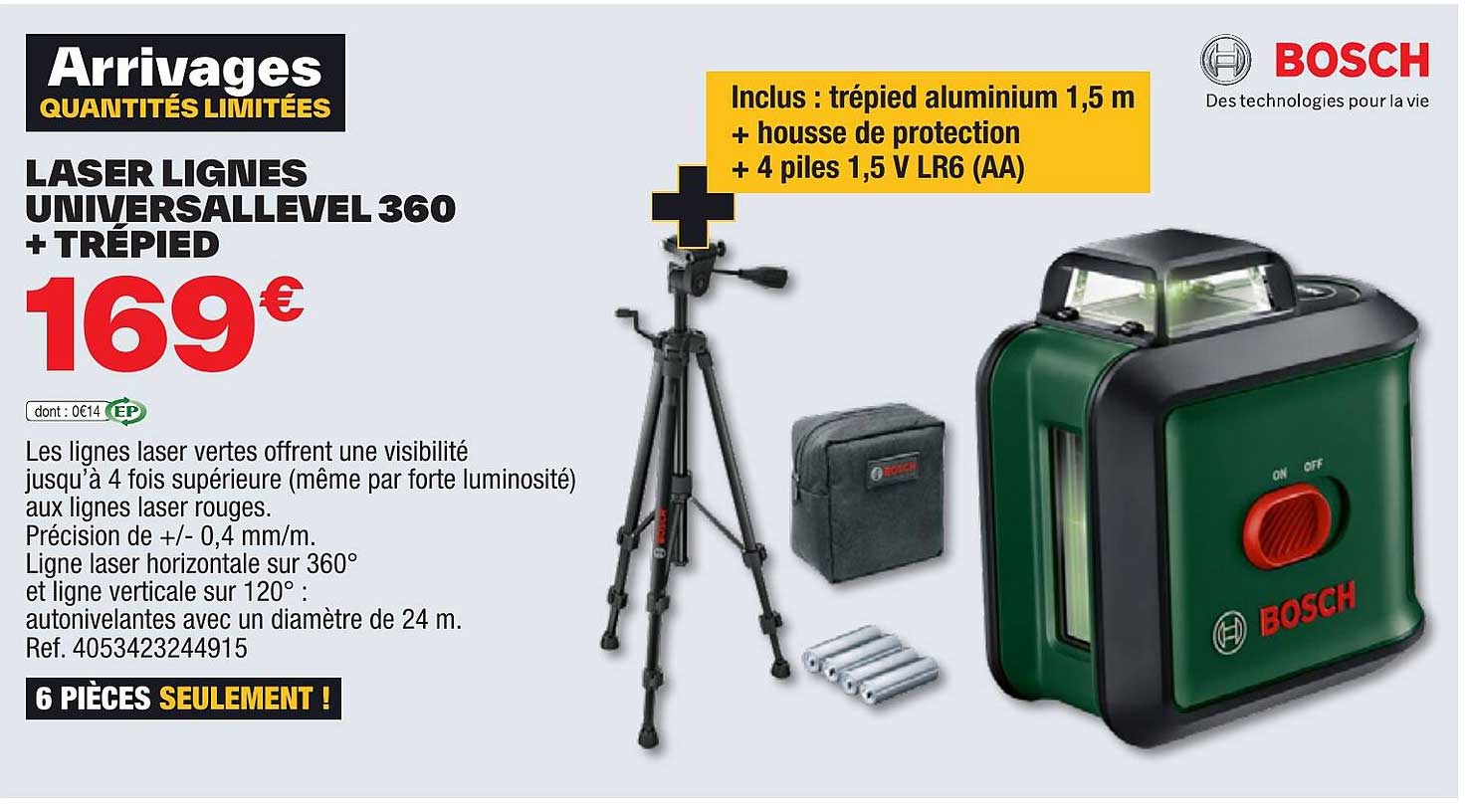 laser lignes universal level 360 + trépied bosch