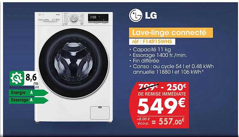 lave-linge connecté lg