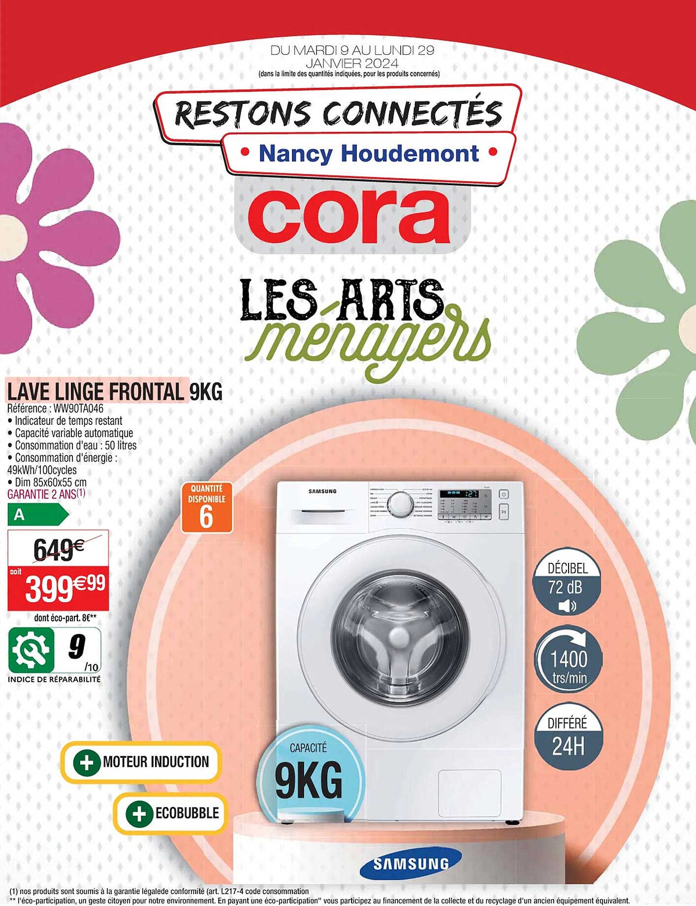 lave linge frontal 9 kg samsung