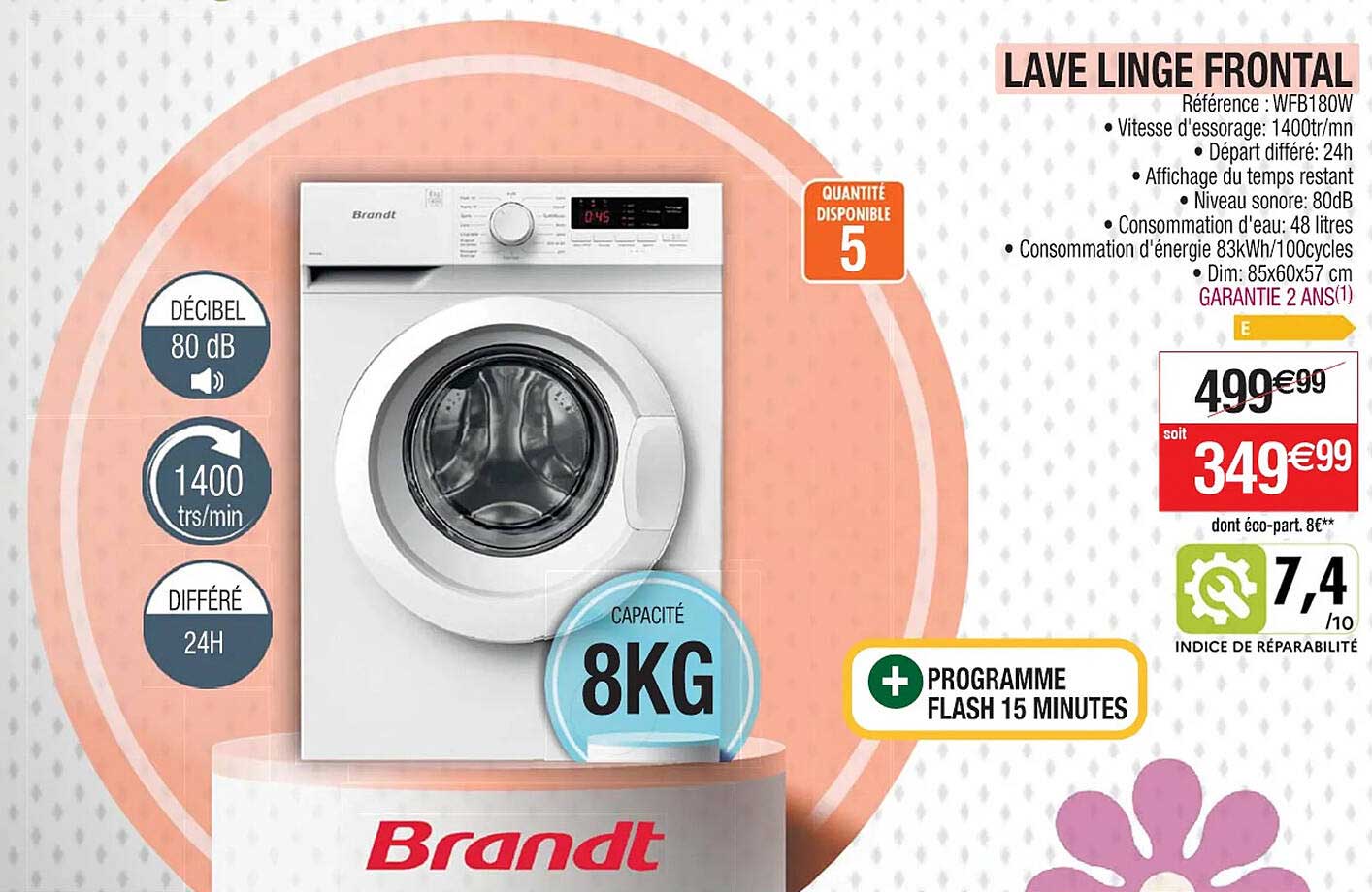 lave linge frontal brandt
