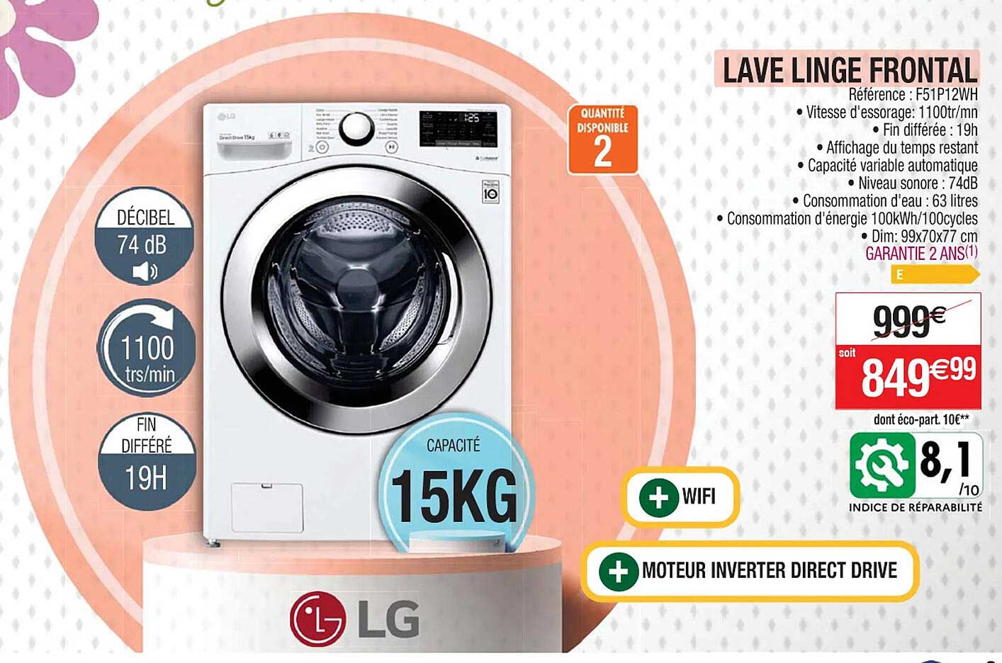 Lave Linge Frontal Lg