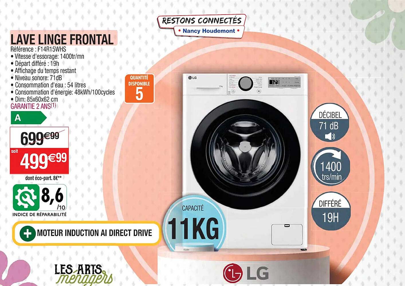 lave linge frontal lg