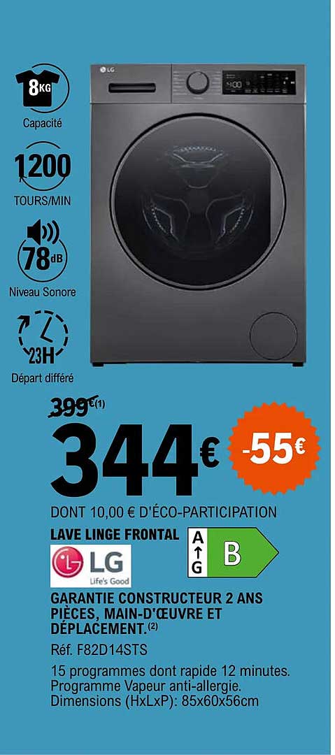 lave linge frontal lg