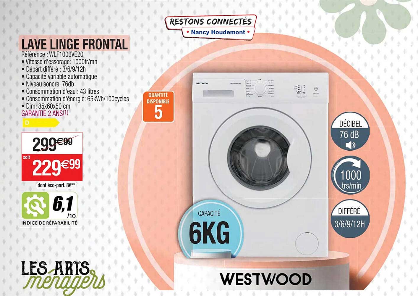 lave linge frontal westwood