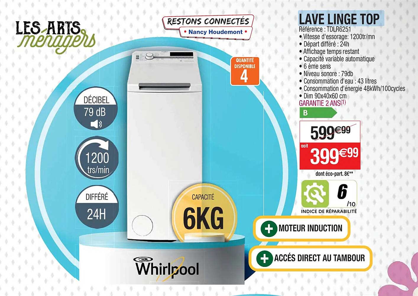 lave linge top whirlpool