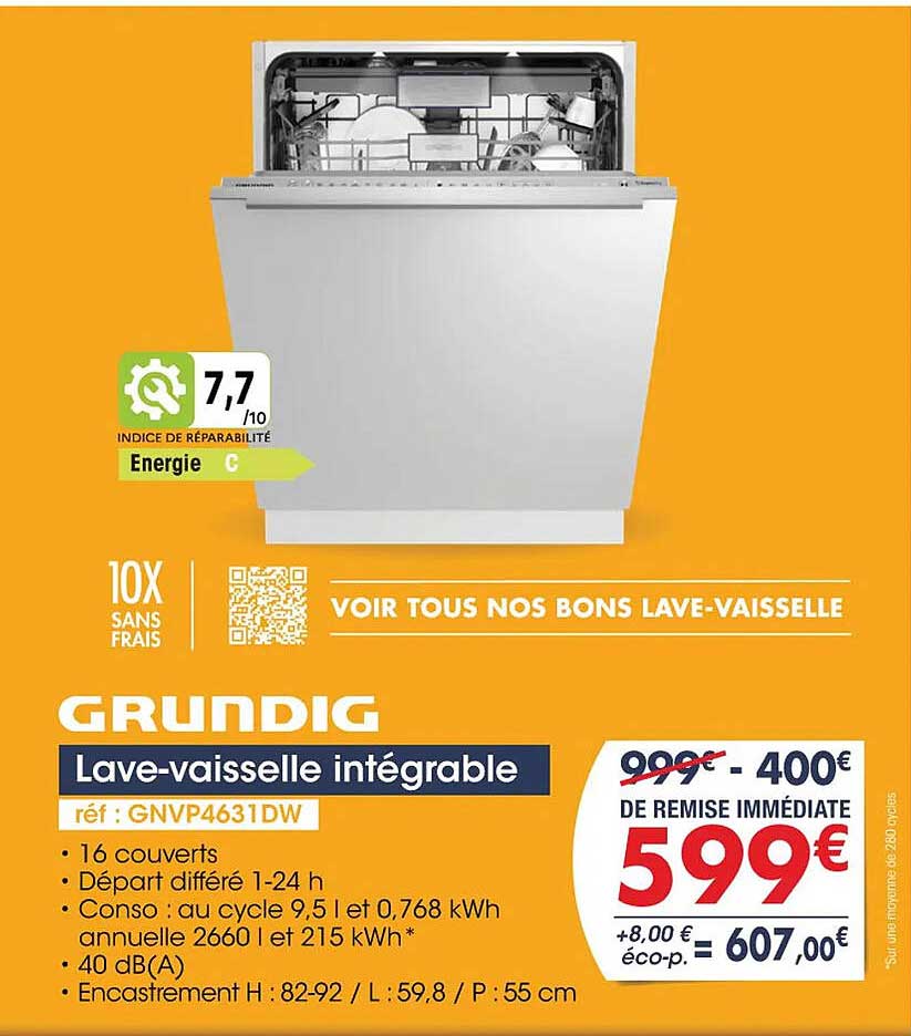 lave-vaisselle intégrable grundig