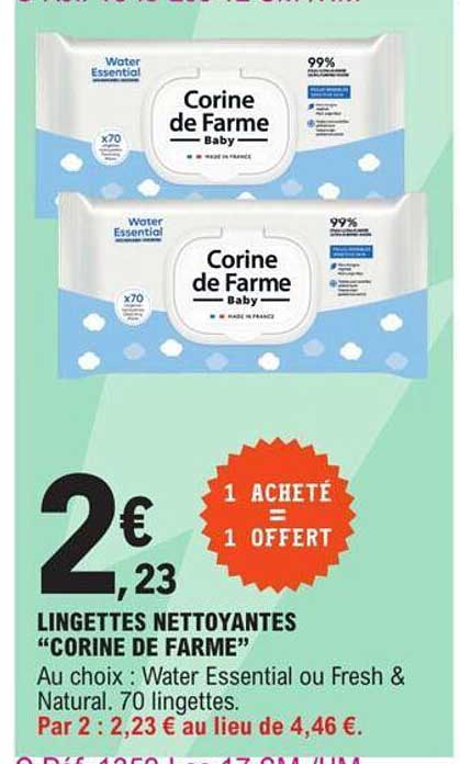 lingettes nettoyantes "corine de farme"