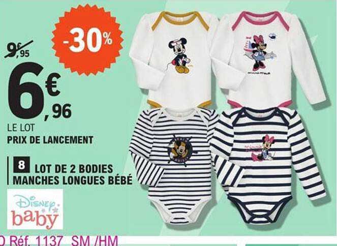 lot de 2 bodies manches longues bébé