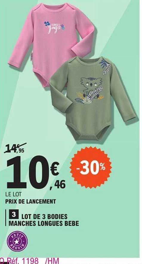 lot de 3 bodies manches longues bébé
