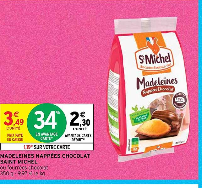 madeleines nappées chocolat saint michel