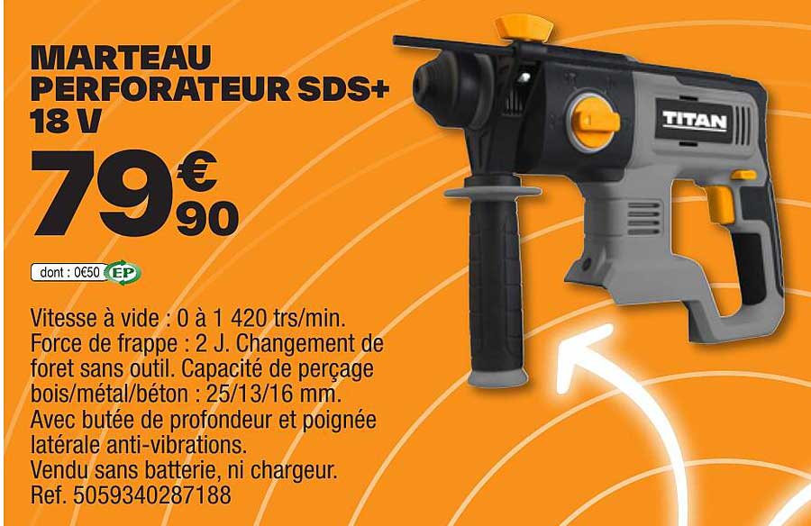 marteau perforateur sds+ titan