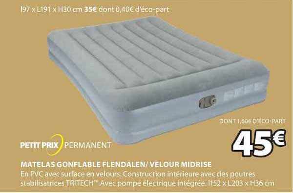 matelas gonflable flendalen/velour midrise