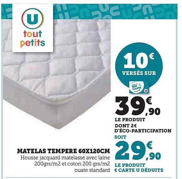 matelas tempéré 60x120 cm