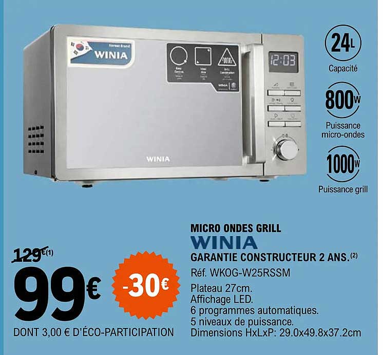 micro ondes grill winia