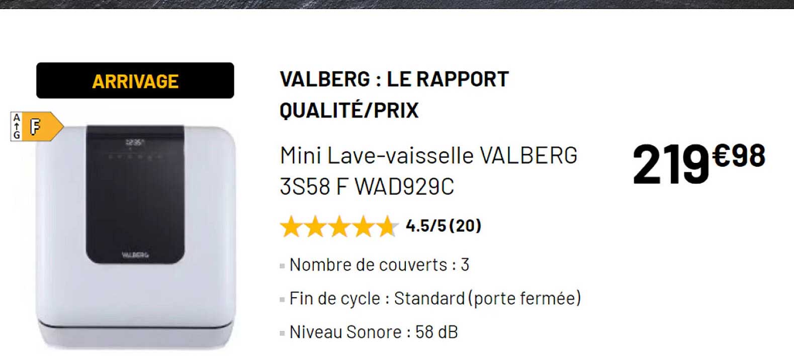 mini lave-vaisselle valberg 3s58f wad929c