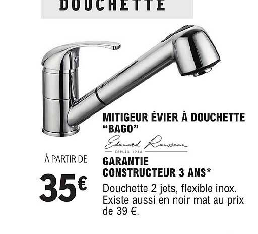 mitigeur évier à douchette bago edouard rousseau