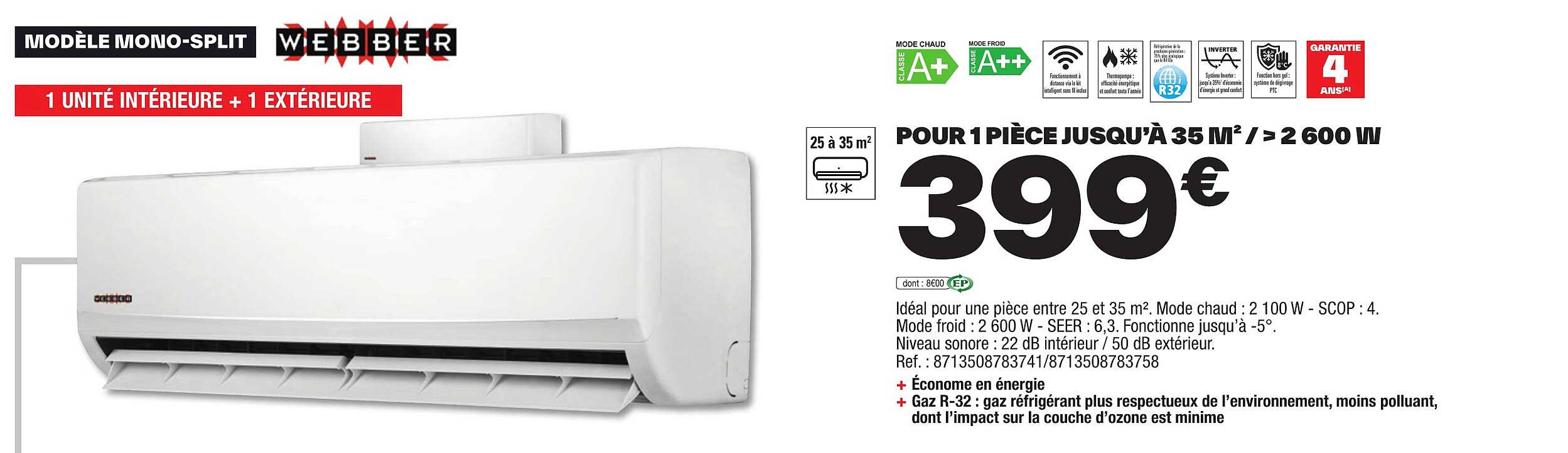 modèle mono-split webber