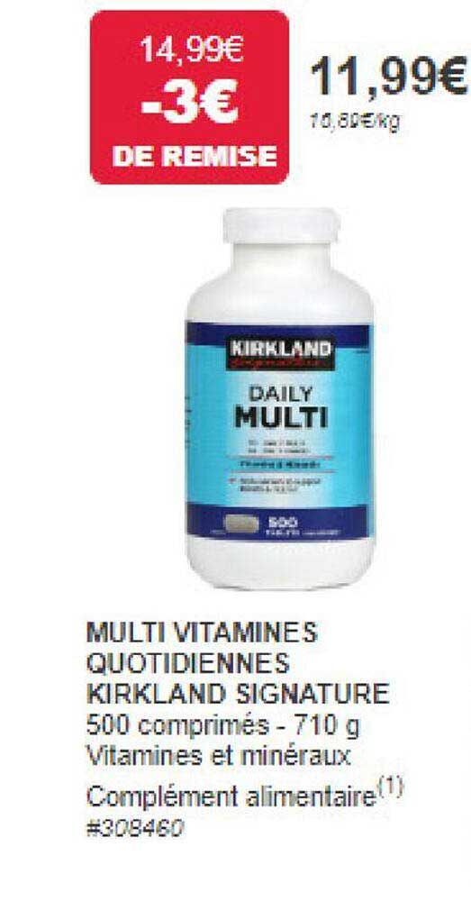 multi vitamines quotidiennes kirkland signature