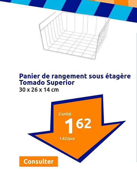 panier de rangement sous étagère tomado superior