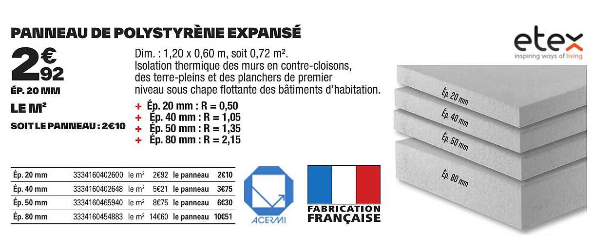 panneau de polystyrène expansé