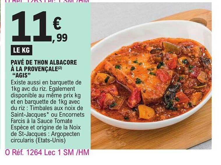 pavé de thon albacore à la provençale agis