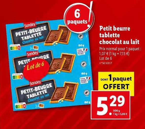 Petit Beurre Tablette Chocolat Au Lait Sondey