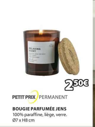 petit prix permanent bougie parfumée jens