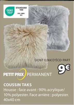 petit prix permanent coussin taks