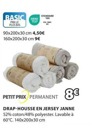 petit prix permanent drap-housse en jersey janne
