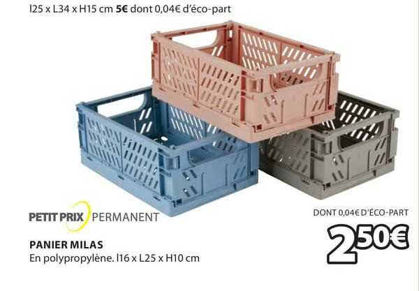 petit prix permanent panier milas