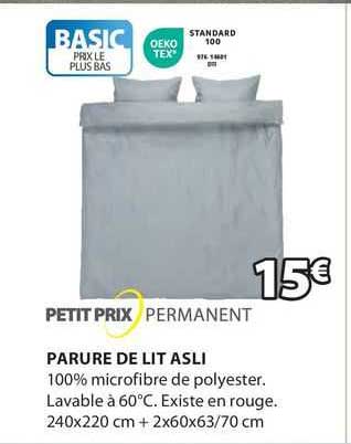 petit prix permanent parure de lit asli