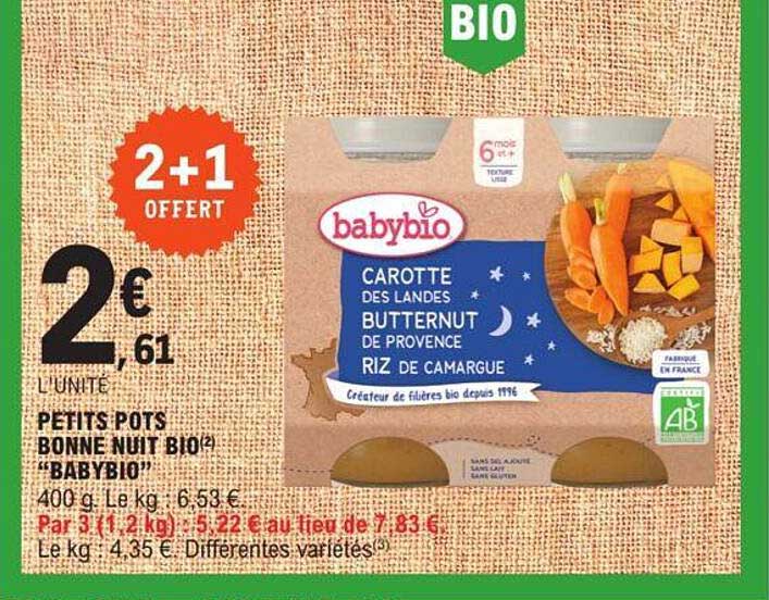 petits pots bonne nuit bio "babybio"
