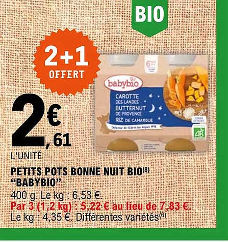 petits pots bonne nuit bio babybio