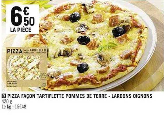 pizza façon tartiflette pommes de terre - lardons oignons