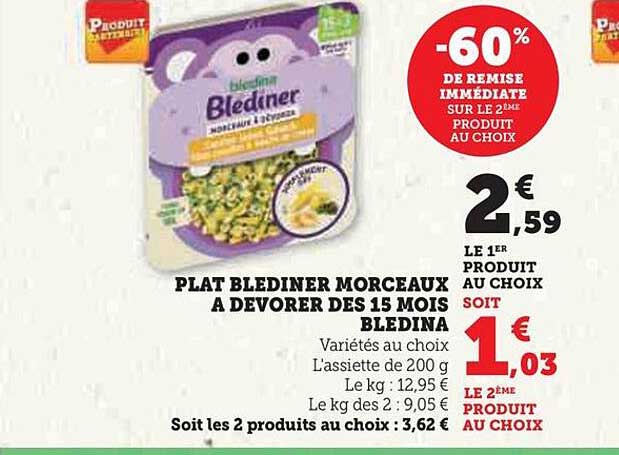 plat blediner morceaux à dévorer dès 15 mois blédina