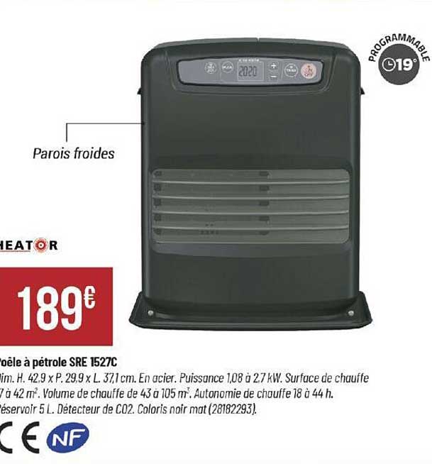 poêle à pétrole sre 1527c