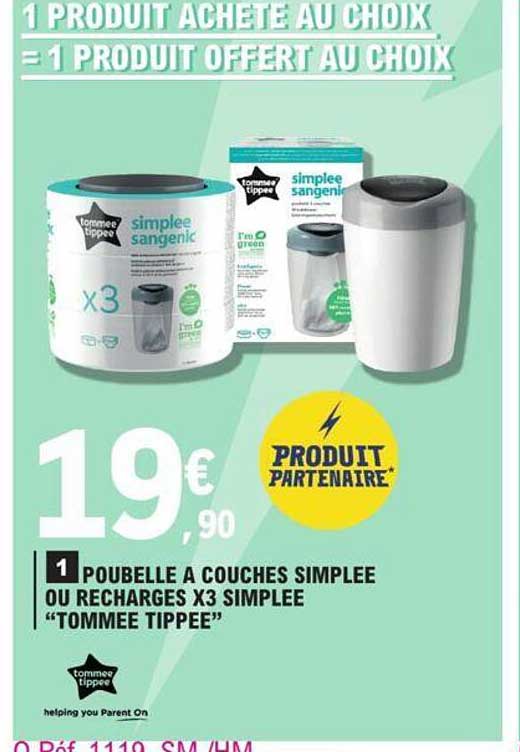 poubelle à couches simplee ou recharges x3 simplee "tommee tippee"