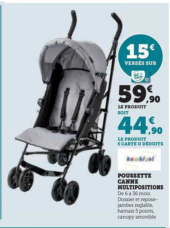 Poussette Canne Multipositions