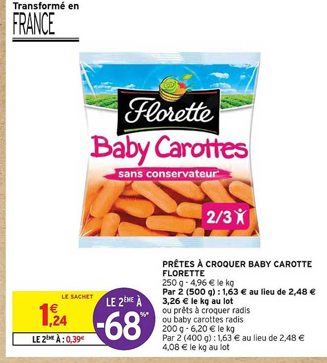 prêtes à croquer baby carotte florette