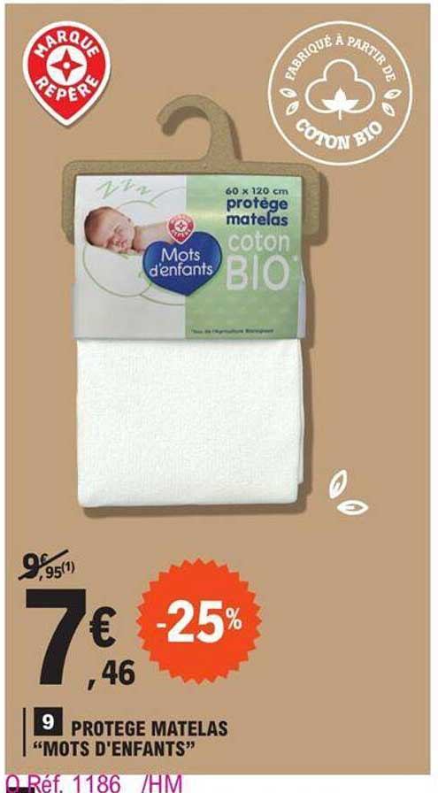 protège matelas mots d'enfants