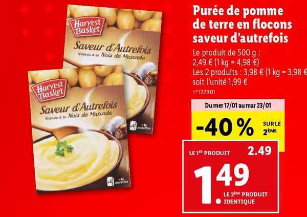 purée de pomme de terre en flocon saveur d'autrefois harvest basket
