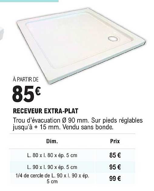 receveur extra-plat