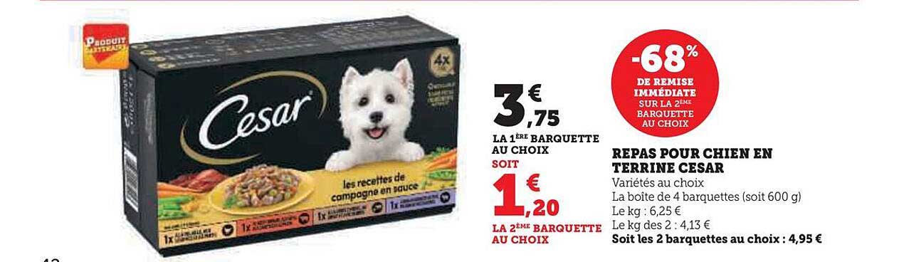 Repas Pour Chien En Terrine Cesar