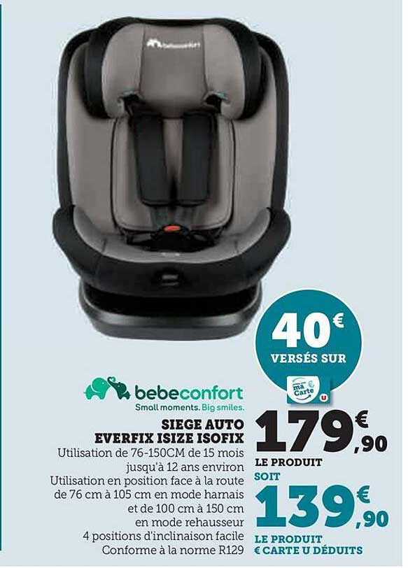 siège auto everfix i-size isofix bebeconfort