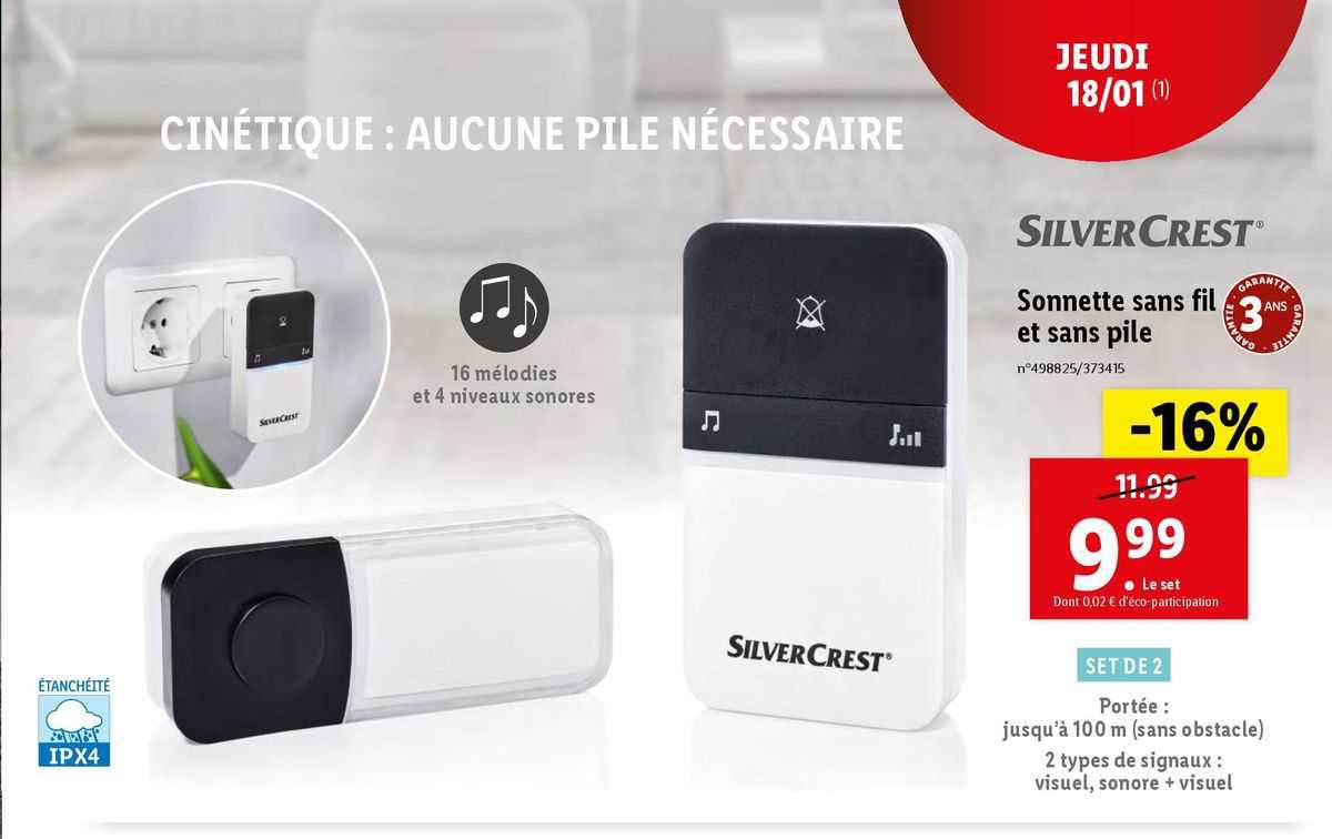 Sonnette Sans Fil Et Sans Pile Silver Crest