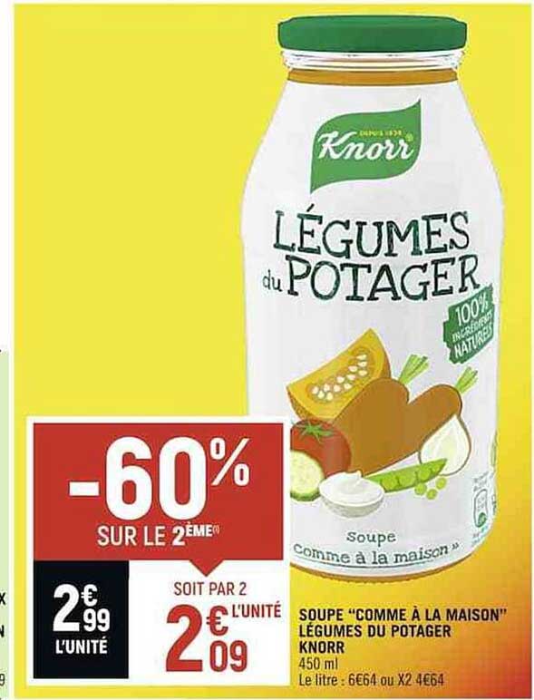 soupe "comme à la maison" légumes du potager knorr